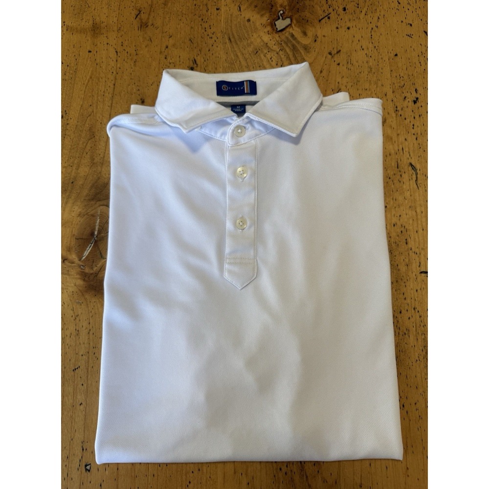 STITCH Golf Polo Shirt Mens M  White Stretch Performance